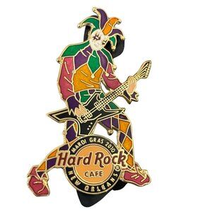 Hard Rock Cafe Mardi Gras 2010 New Orleans Jester Guitar Pin Collectible Badge N
